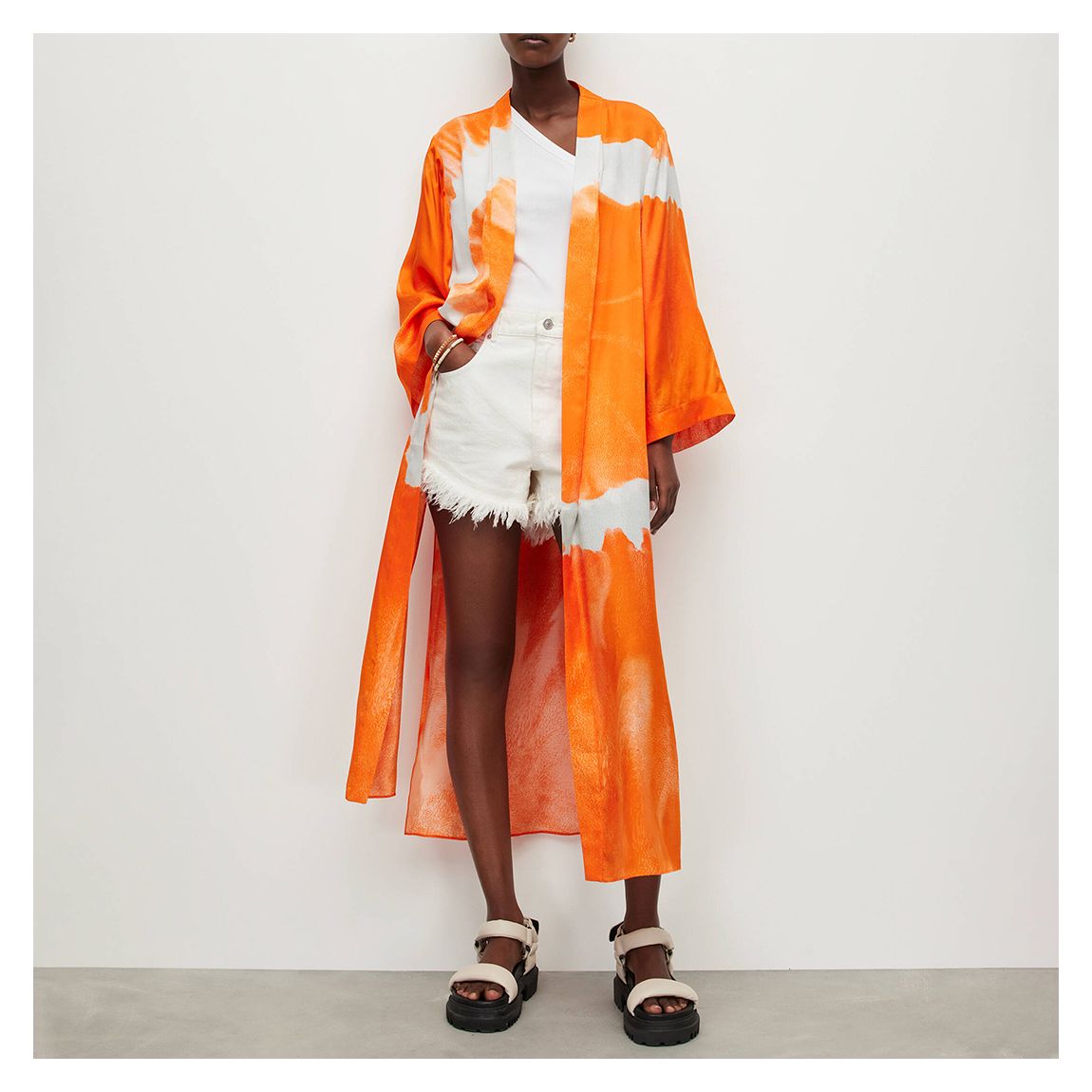 Orange Carine Mariana Silk Blend Kimono main product photo