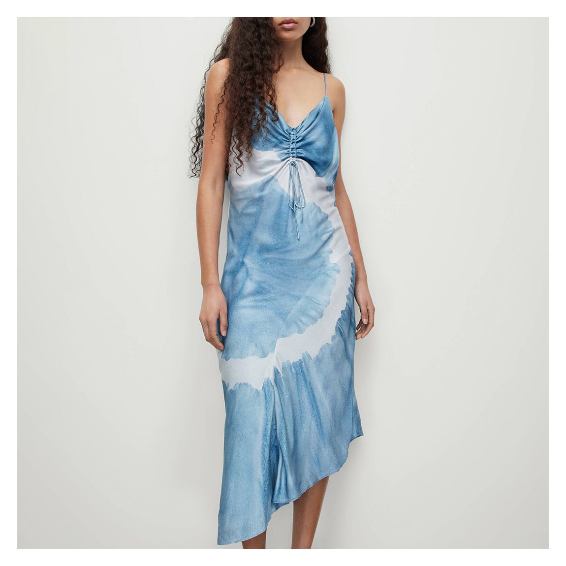 Blue Alexia Tie Dye Silk Blend Dress main product photo