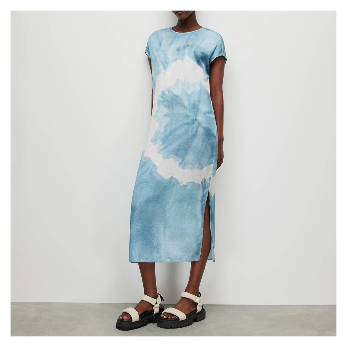 Blue Etta Tie Dye Silk Blend Dress main product photo