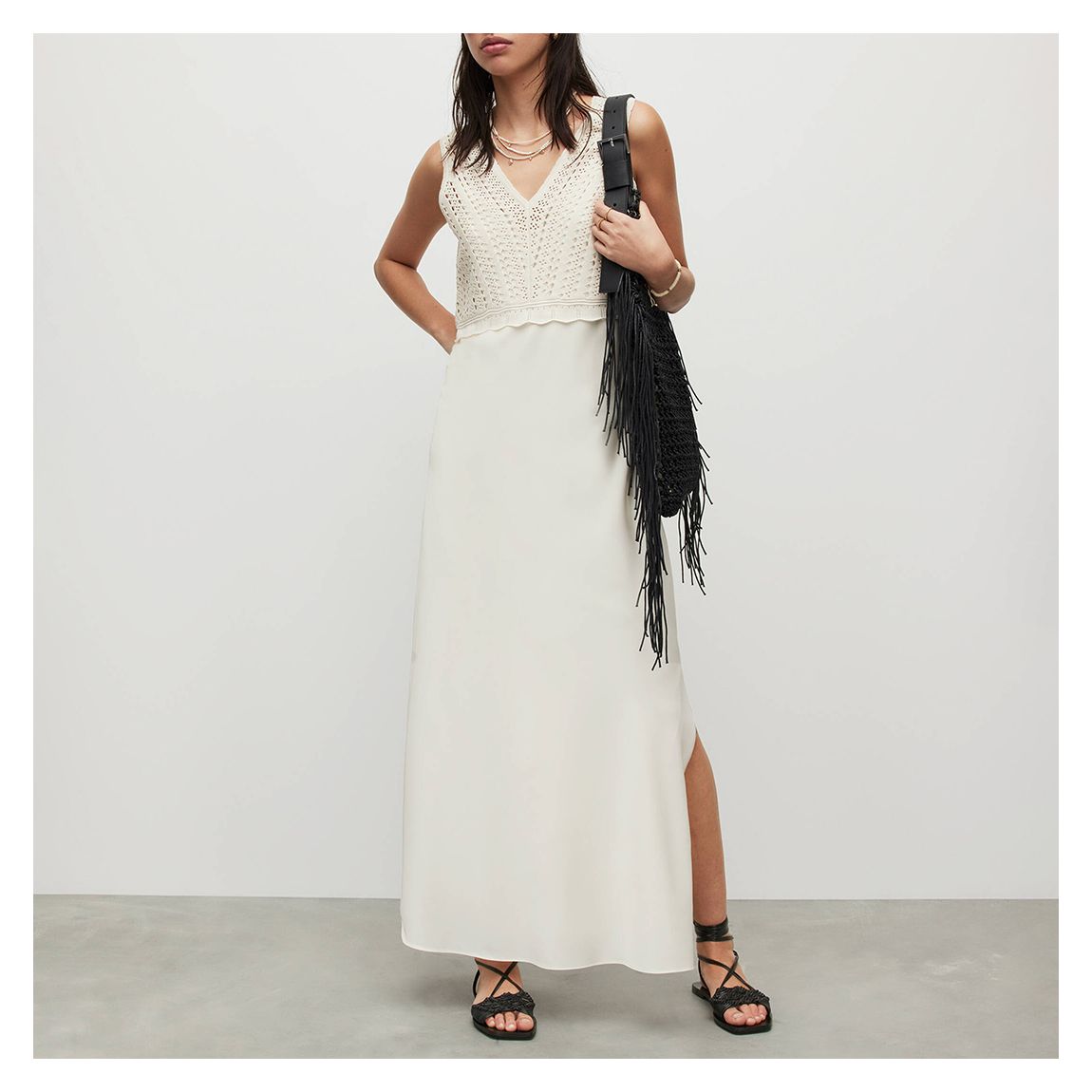 White Cass Crochet Dress main product photo