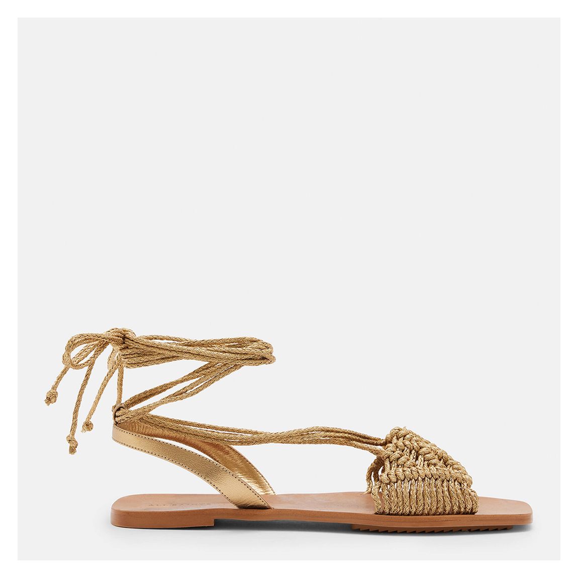 Gold Donna Tie Leather Sandals main product photo