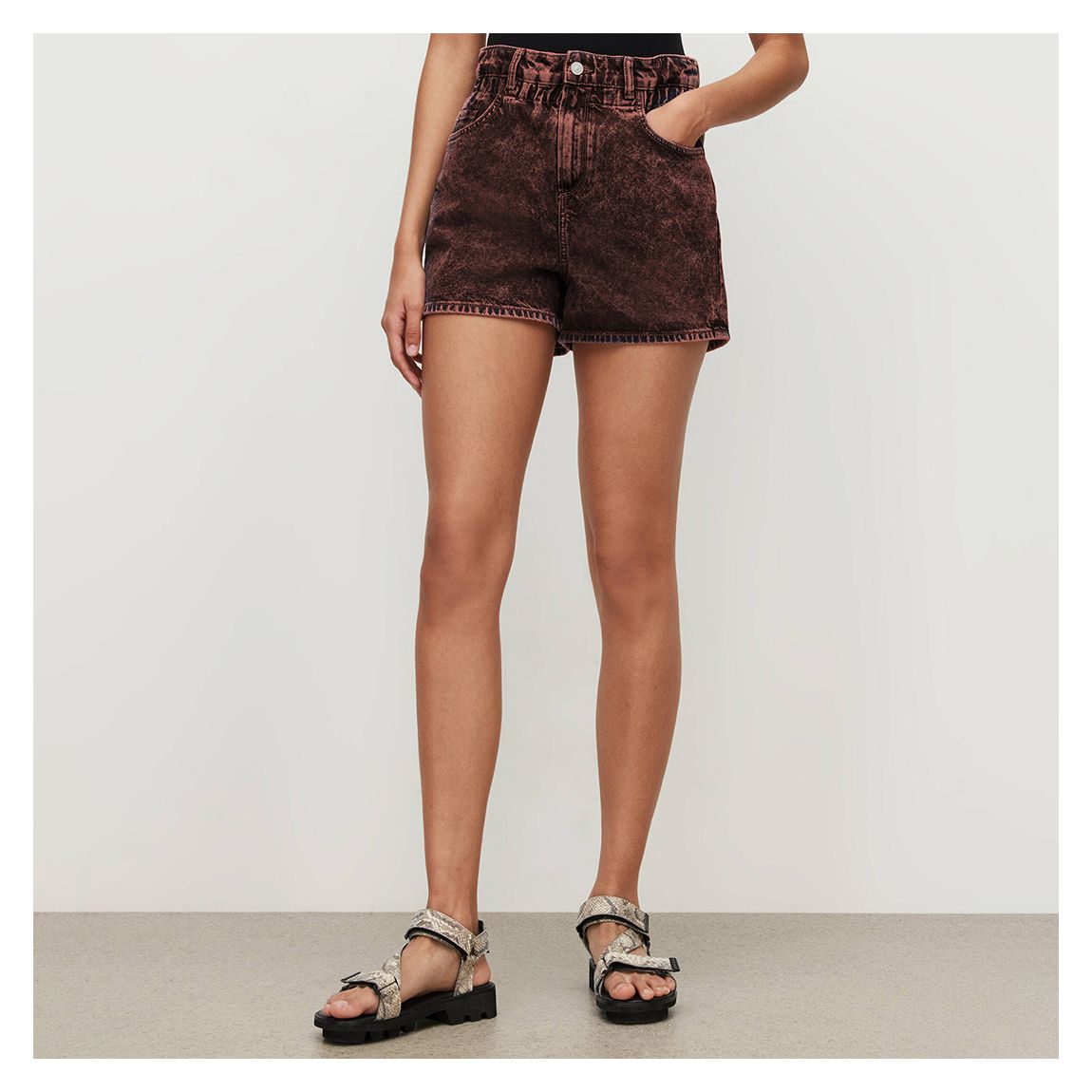 Acid Pink Wash Palmer Paper bag Shorts main product photo