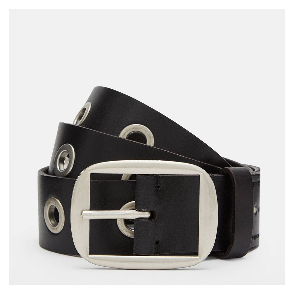 Black Cora Eyelet Leather Belt main product photo