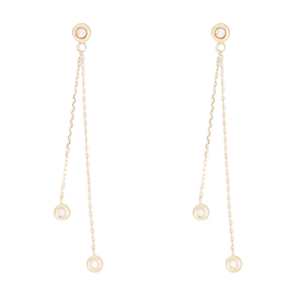 Yellow Gold Hovering over your heart Diamond Earrings main product photo