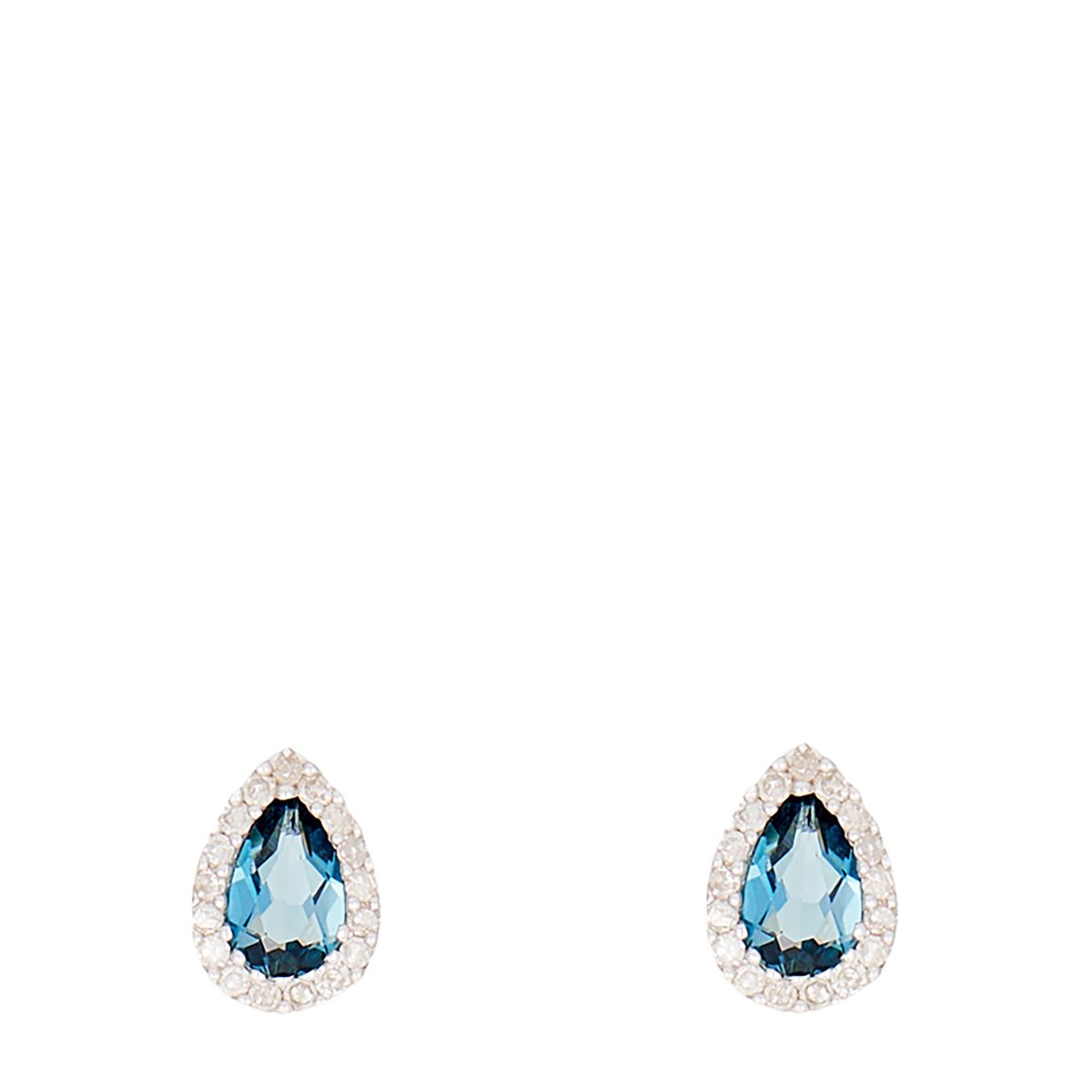 White Gold, Blue Topaz Earrings main product photo