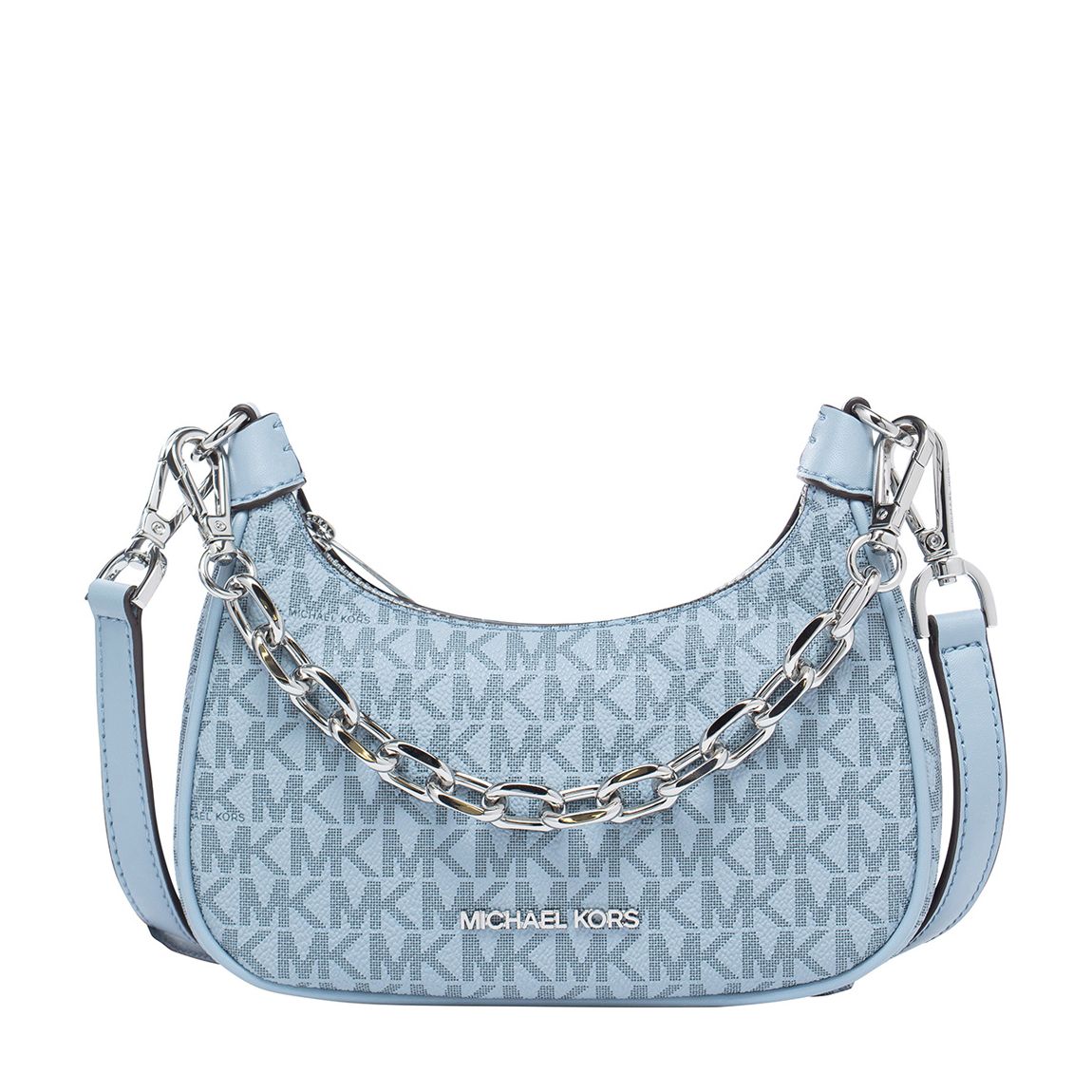 Pale Blue Navy Cora Mini Zip Pouchette main product photo