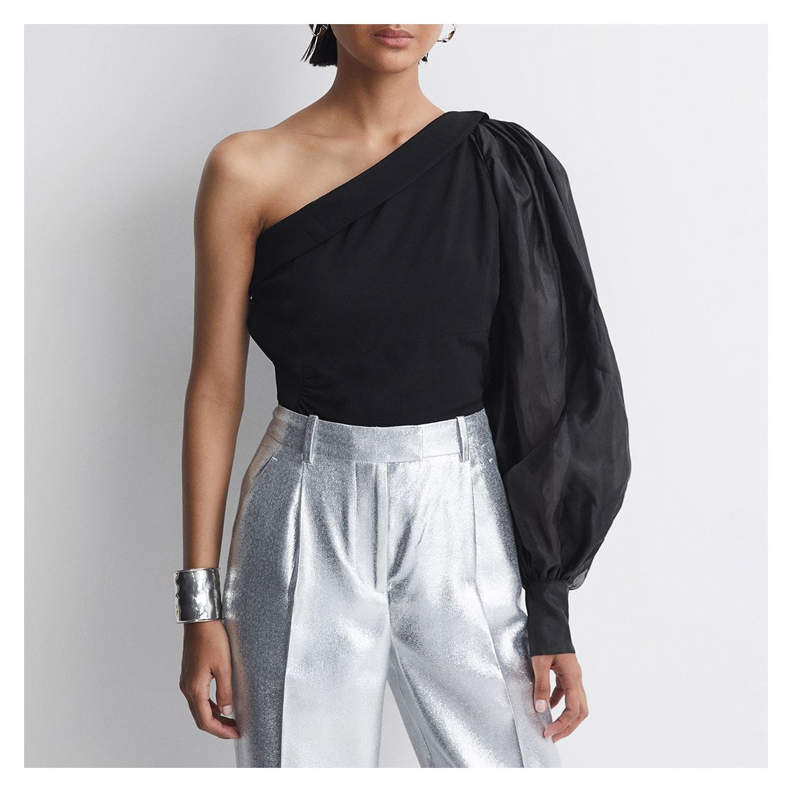Black Renee Exaggerated Sleeve Top main product photo