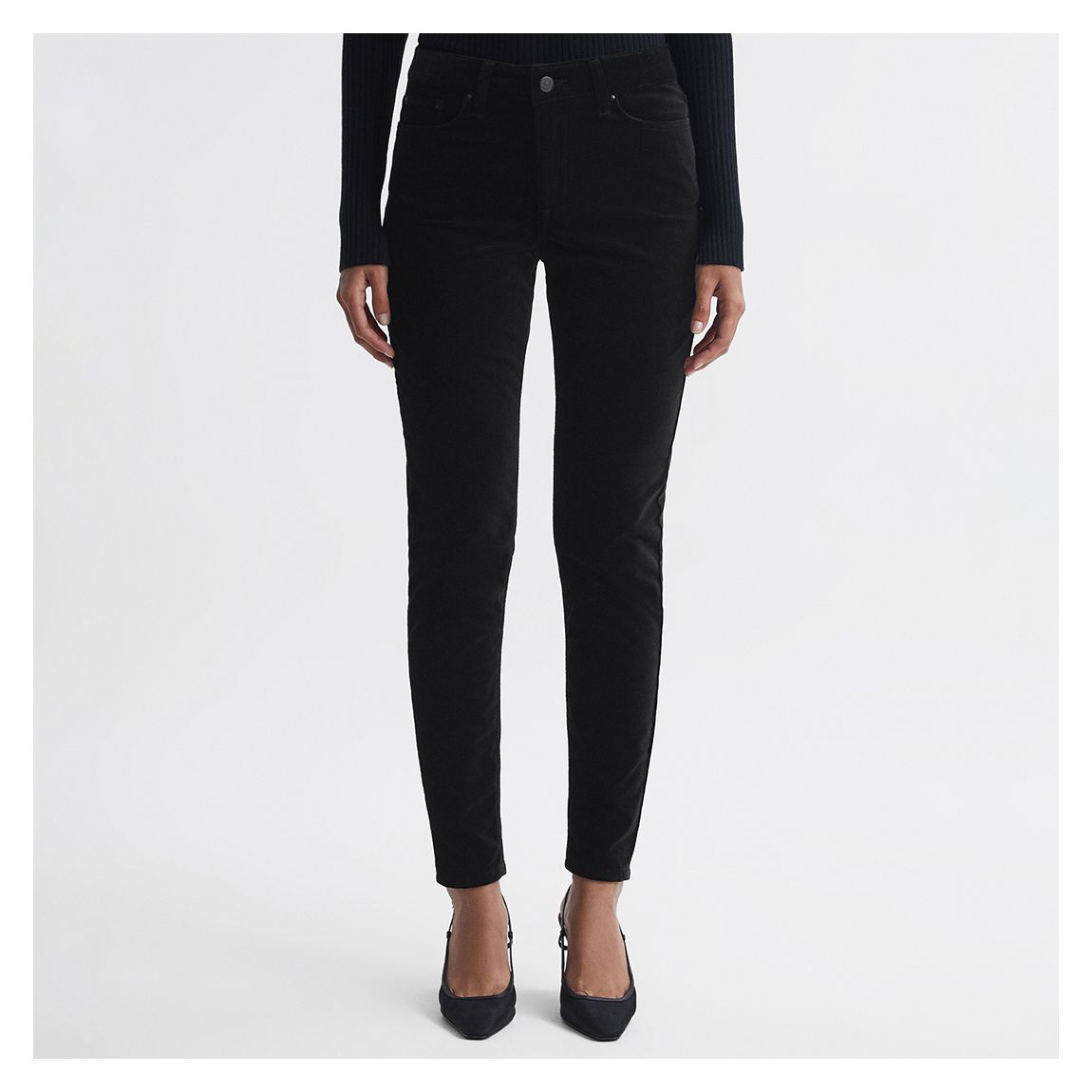Black Lux Mid Rise Skinny Stretch Jeans main product photo