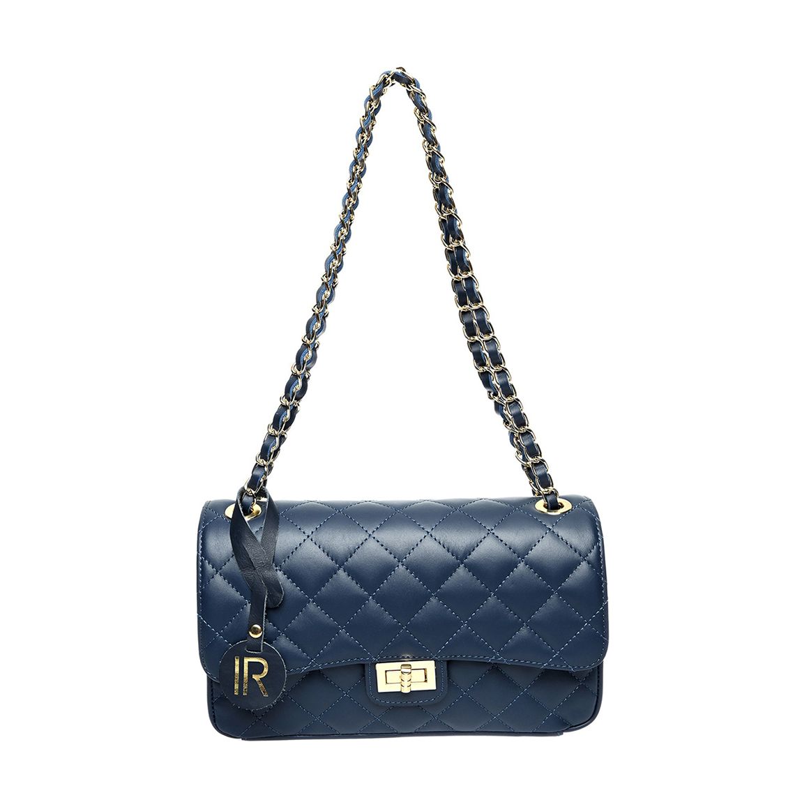 Blue Italian Leather Shoulder Bag main product photo