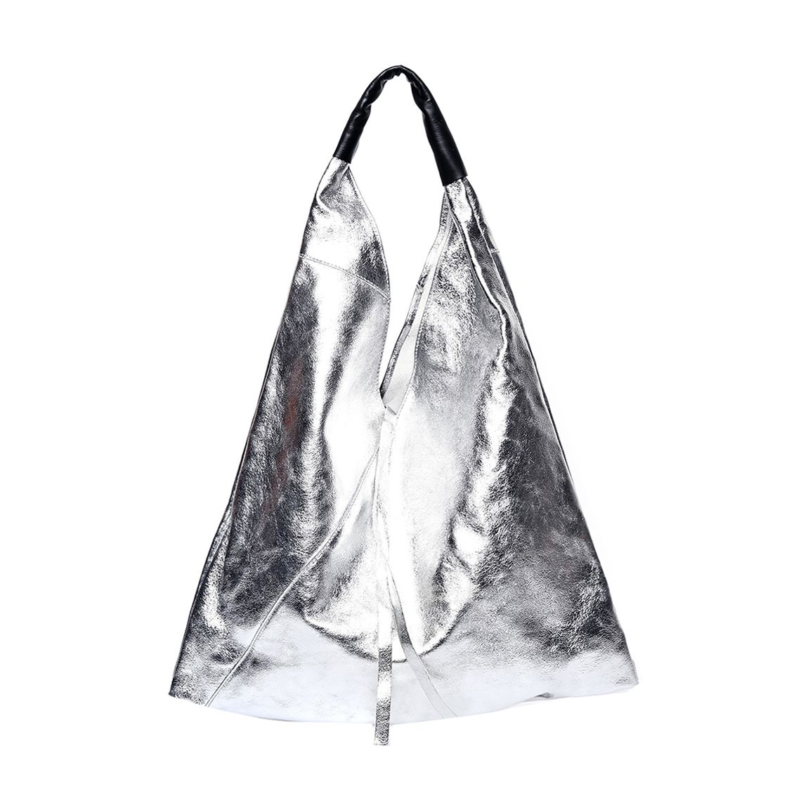 Silver Leather Shopper Bag main product photo