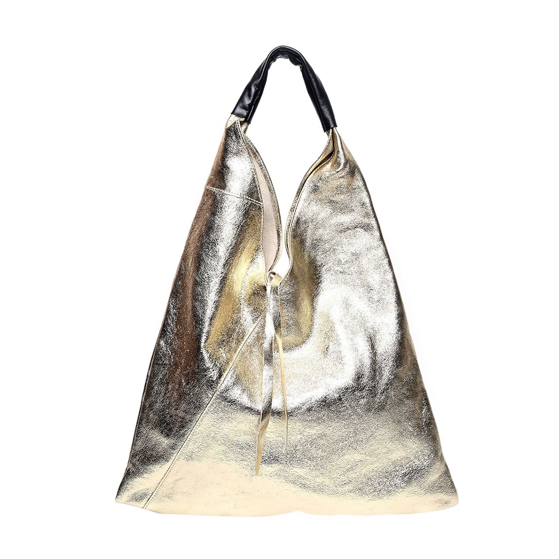 Gold Leather Shopper Bag main product photo