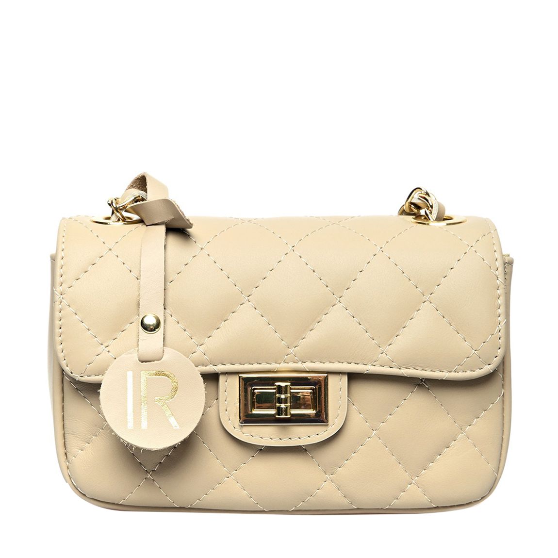 Beige Leather Crossbody Bag main product photo