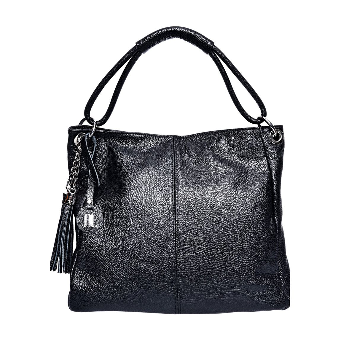Black Italian Leather Top Handle Bag main product photo