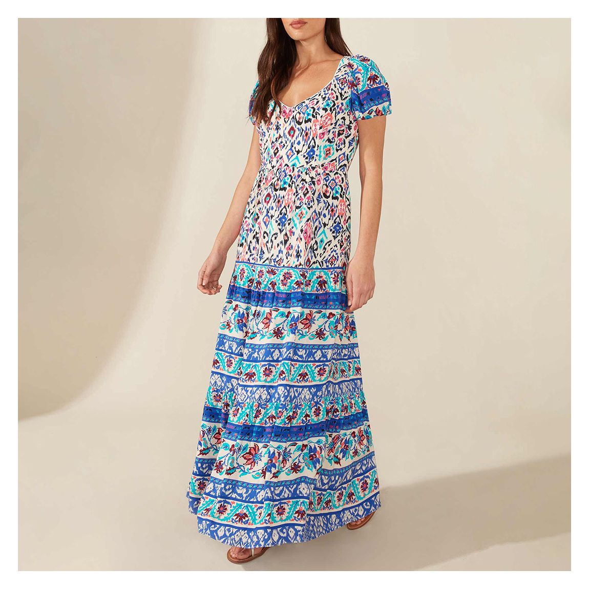 Blue Paisley Print Maxi Dress main product photo