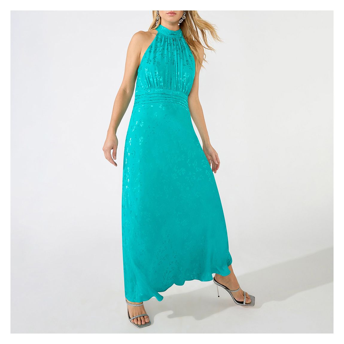 Jacquard High Neck Keyhole Midi Dress main product photo