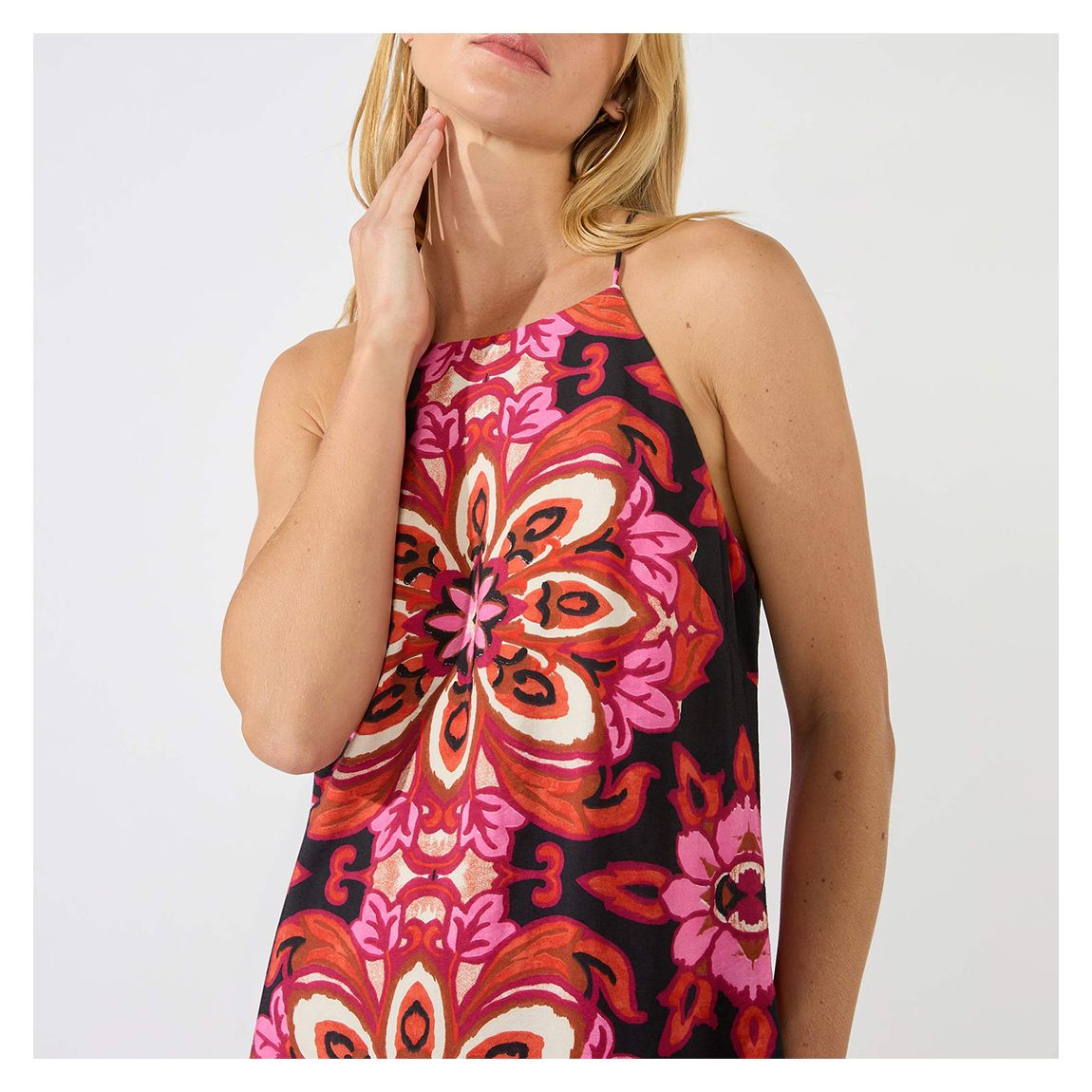Pink Printed Cami Dress main product photo