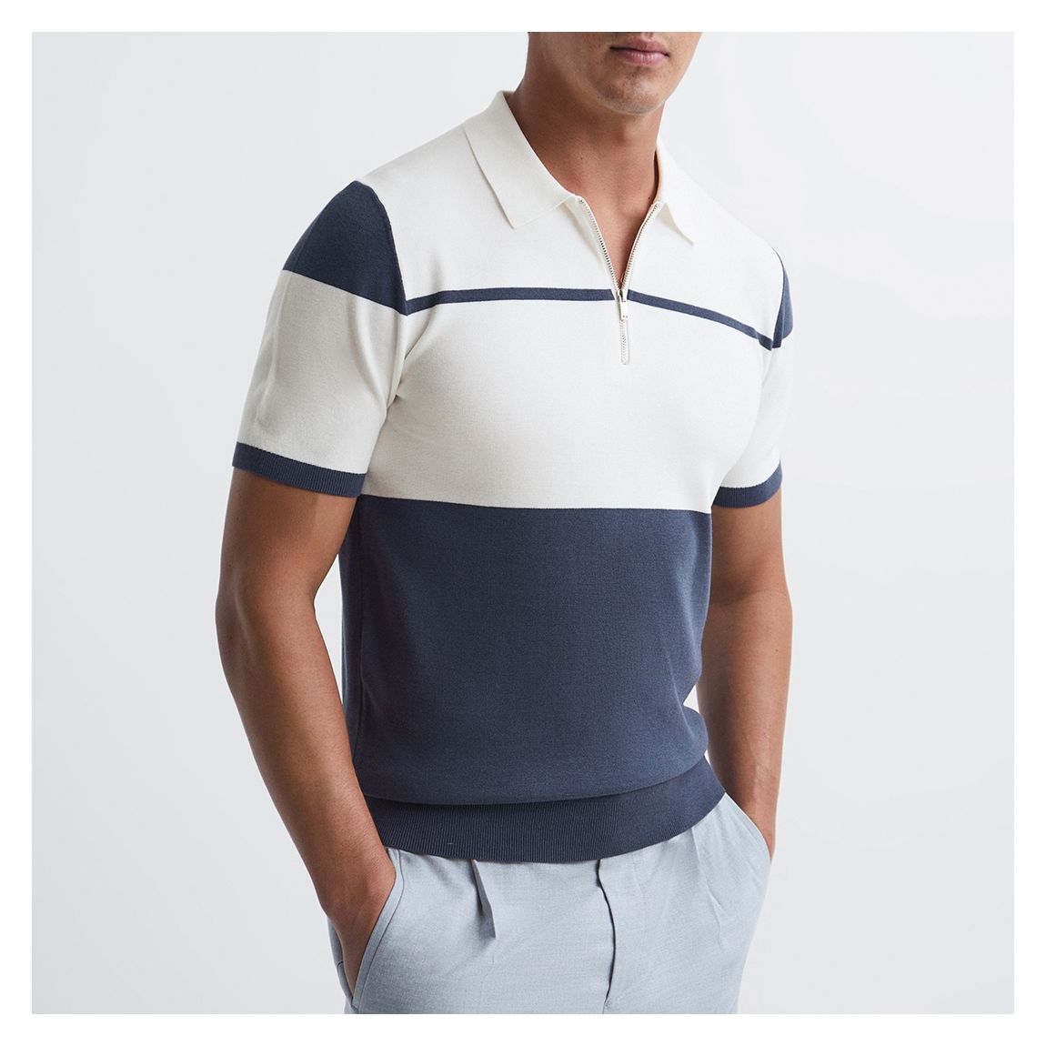 Blue Rome Half Zip Cotton Blend Polo Shirt main product photo