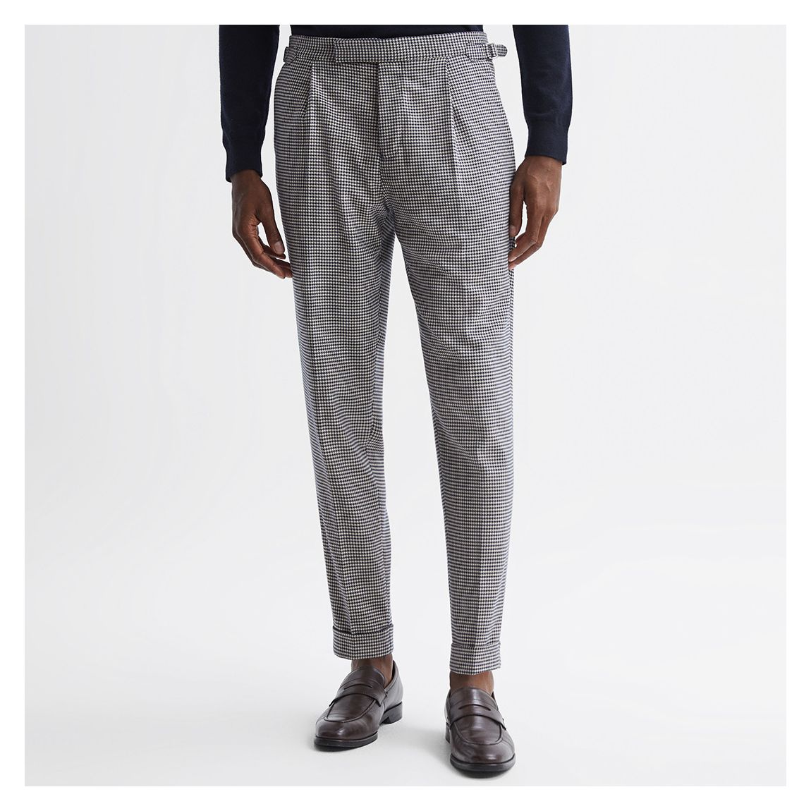 Navy Arcade Puppytooth Trousers main product photo