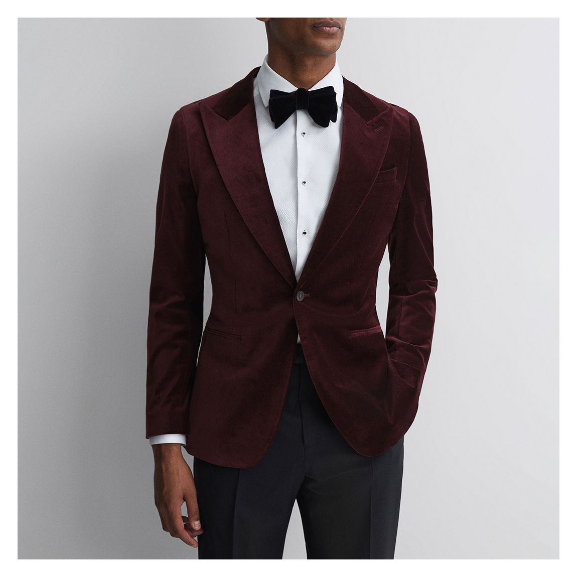 Burgundy Apsara Cotton Blend Blazer main product photo