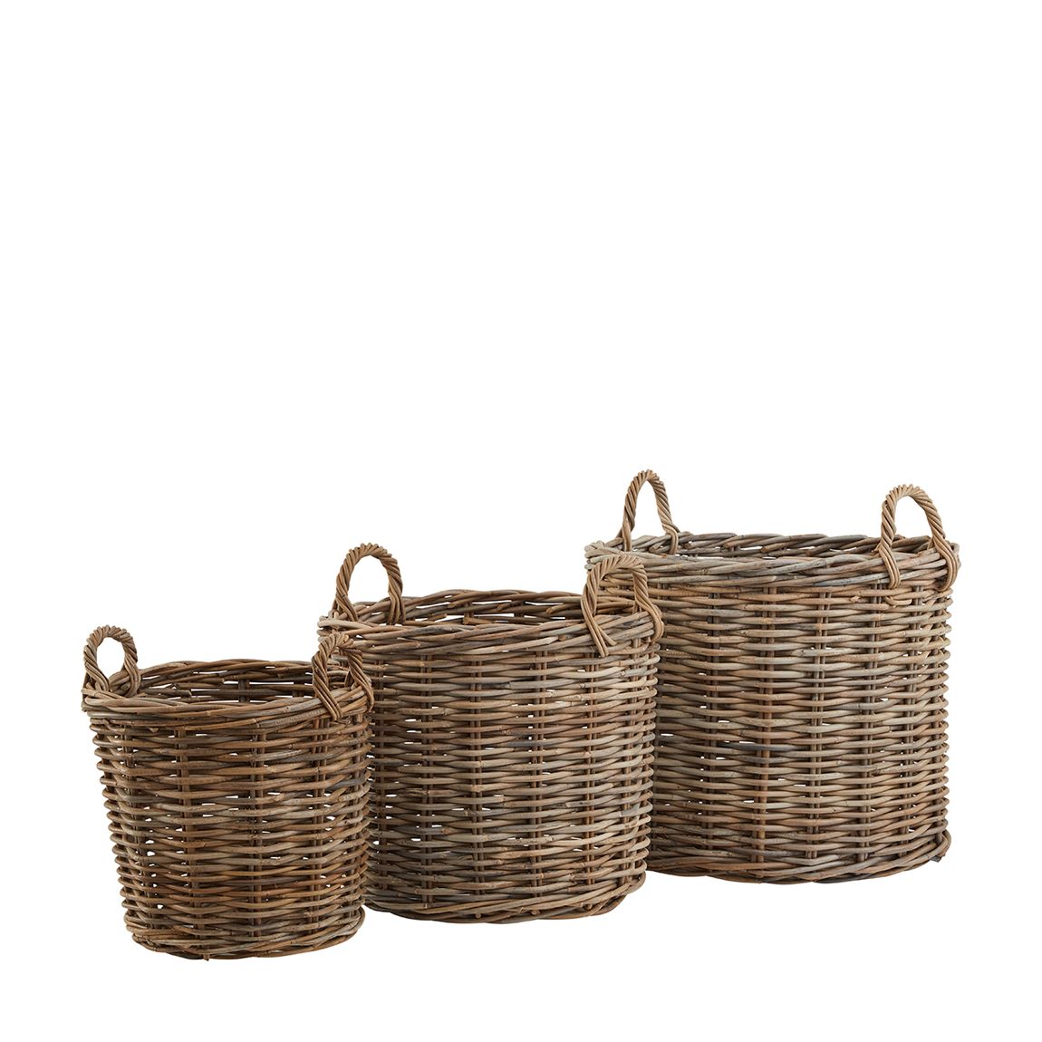 Set of 3 Kubu Rattan Round Storage Baskets main product photo