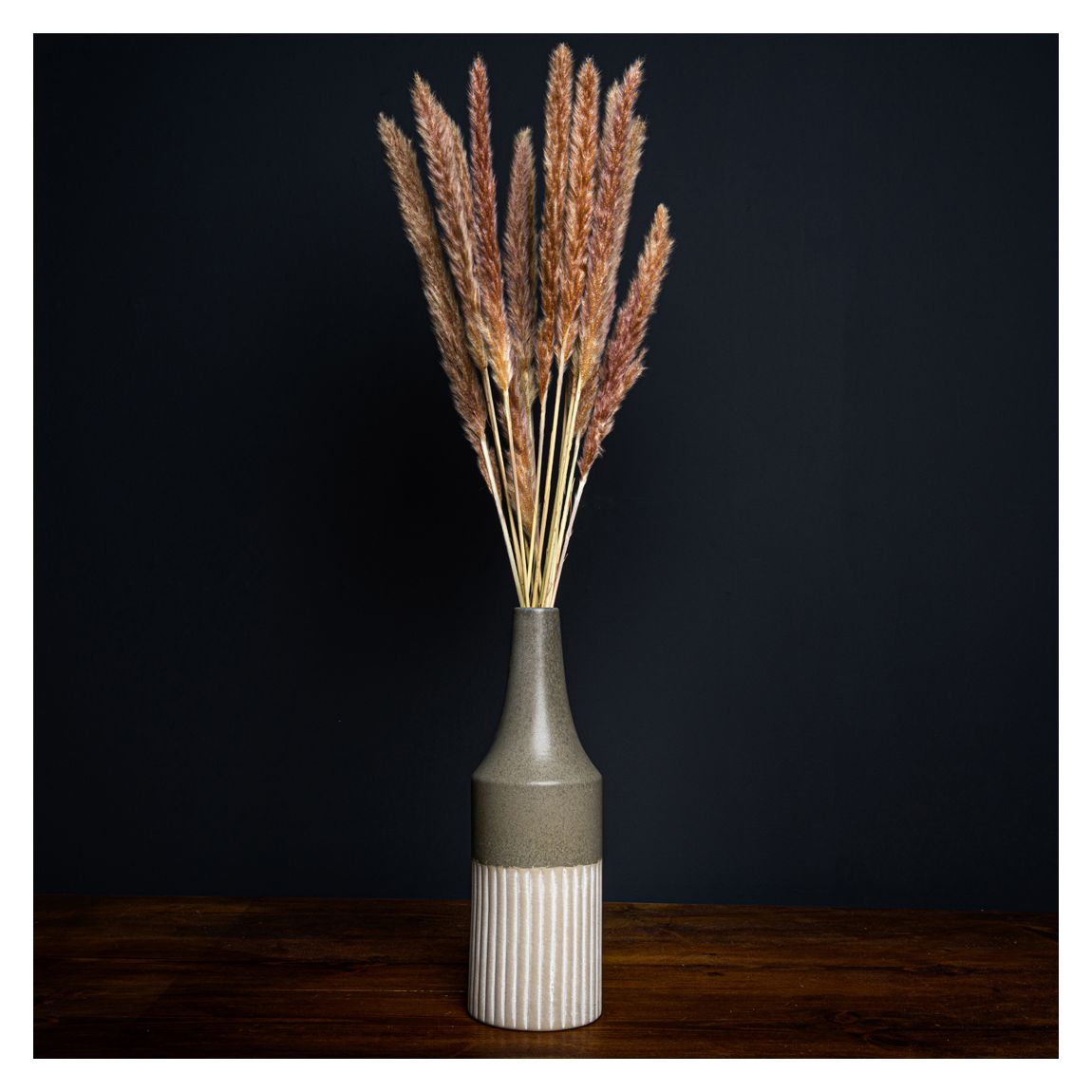 Mason Collection Grey Ceramic Convex Vase main product photo