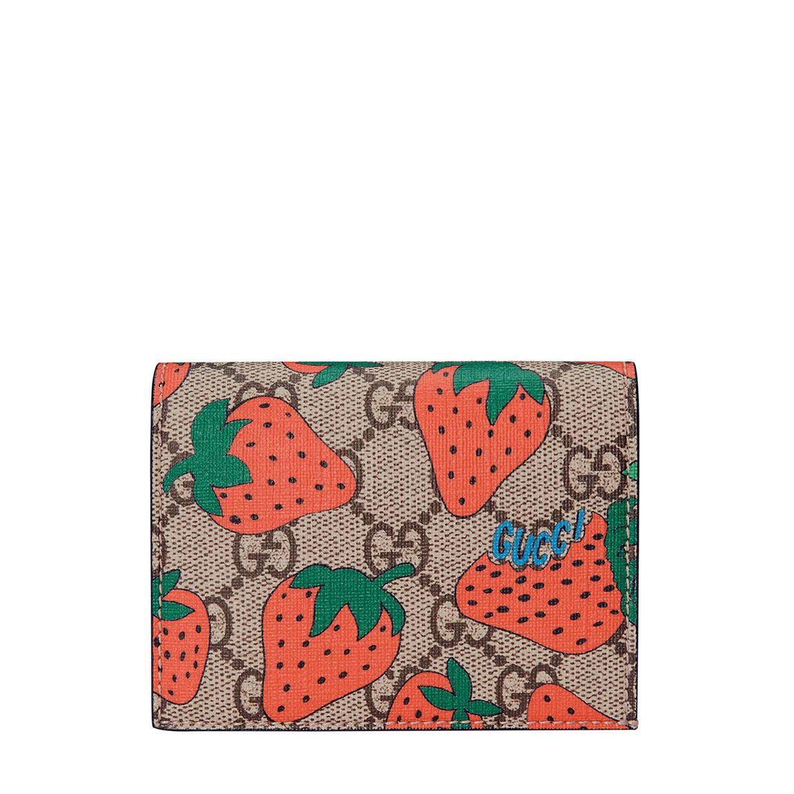 Gucci Brown & Red GG Strawberry Print Wallet main product photo
