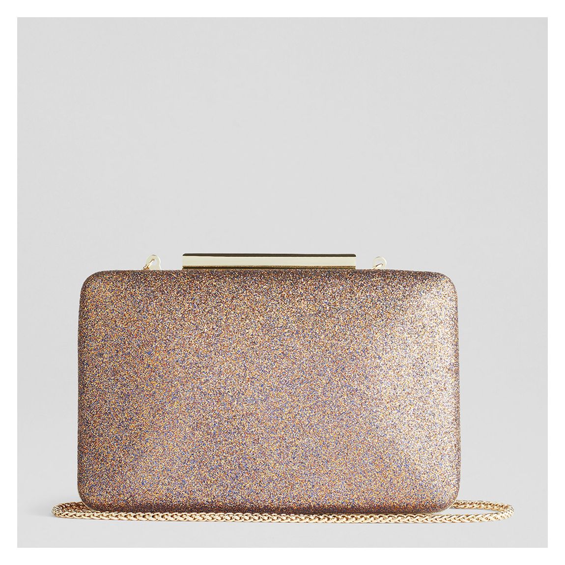 Champagne Glitter Dotty Clutch Bag main product photo