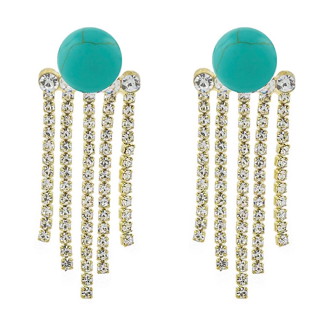 18K Gold Turquoise Embellished Chandelier Earrings main product photo
