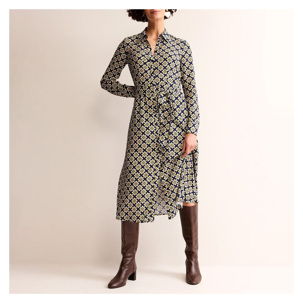 Navy/Yellow Kate Shirt Dress main product photo