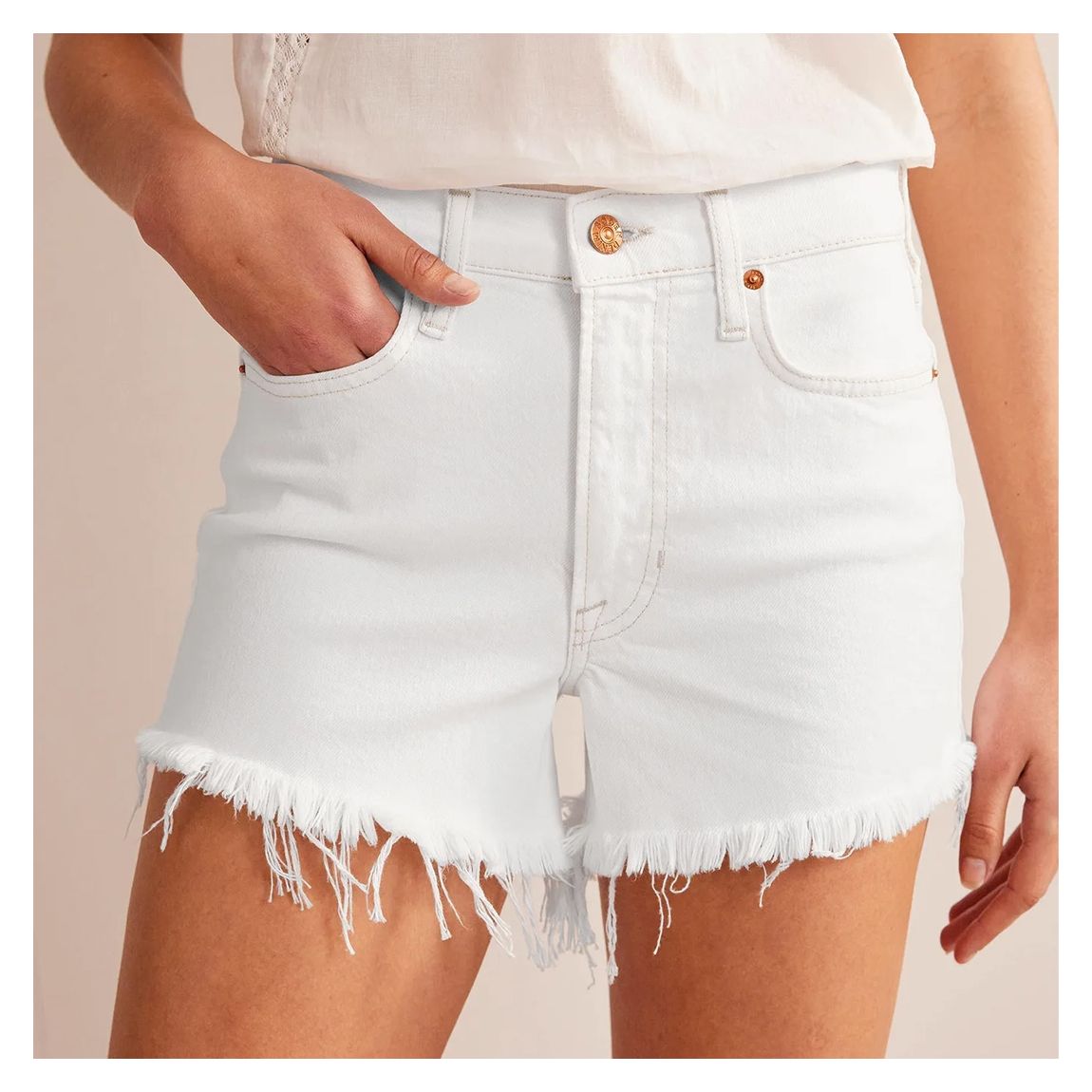 White Rigid Beach Shorts main product photo