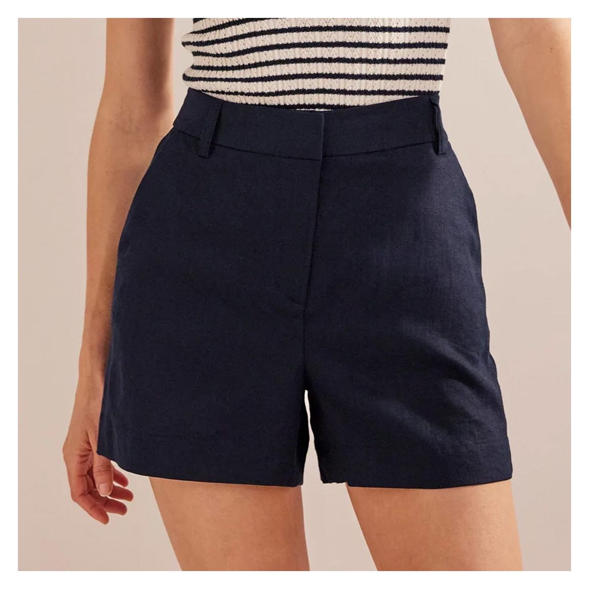 Navy Linen Shorts main product photo