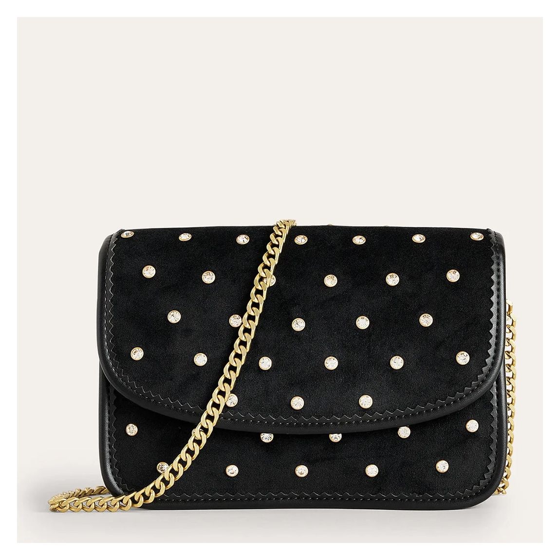 Black Velvet Cross Body Bag main product photo