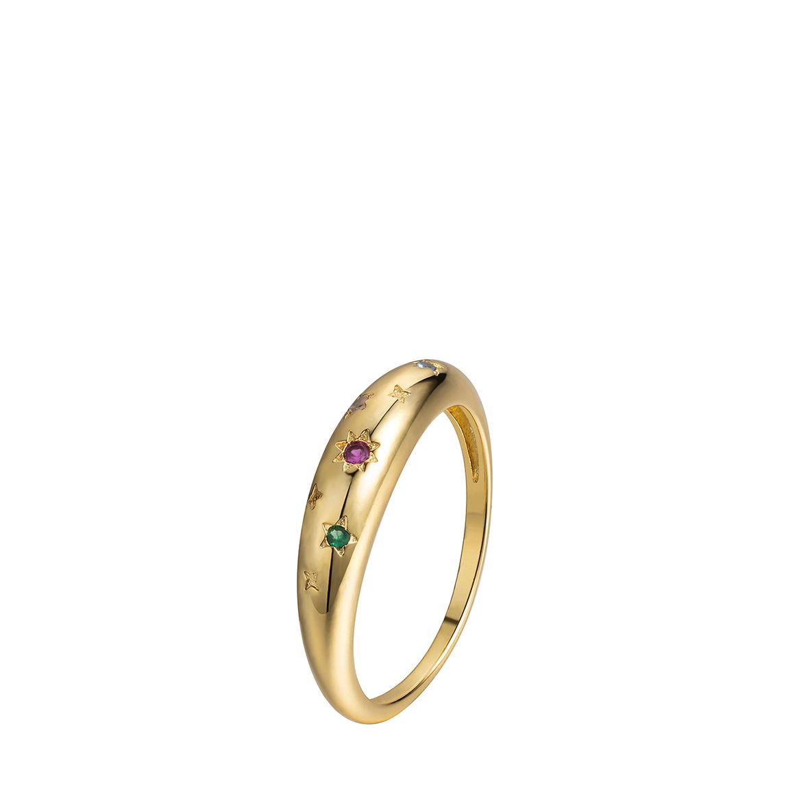 18K Gold Plated Rainbow Stars Ring main product photo