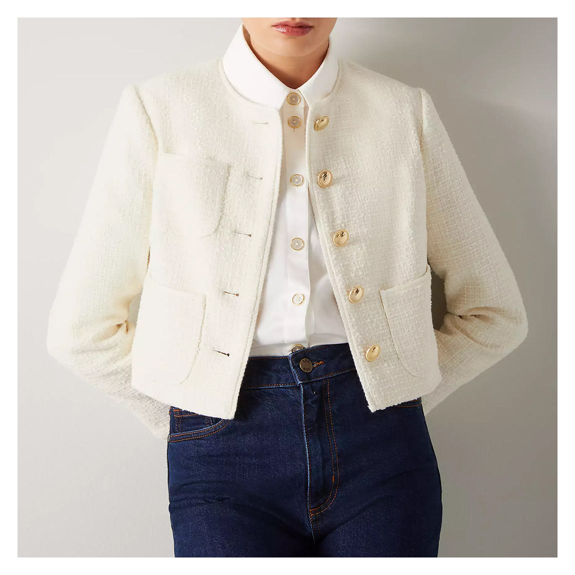 Ivory Alexa Cotton Boucle Jacket main product photo