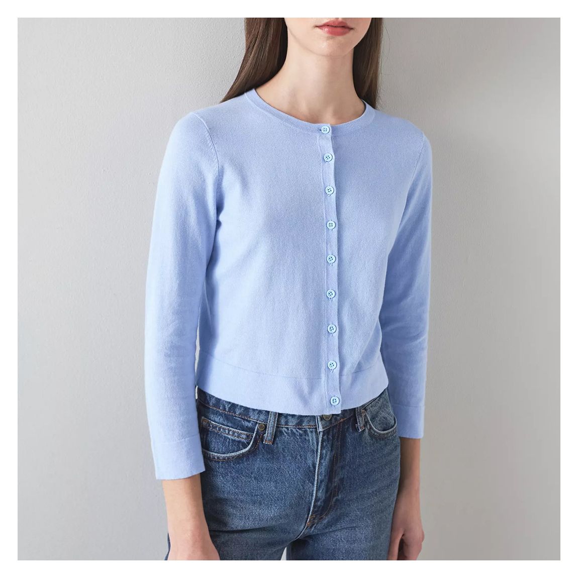 Baby Blue Michi Cotton Cardigan main product photo