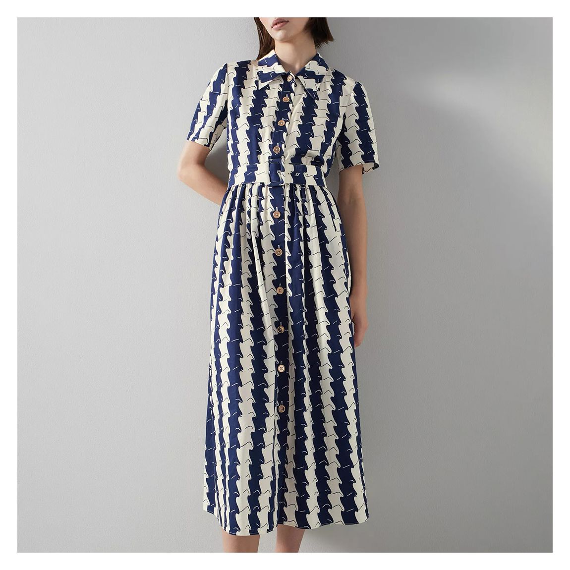 Navy Cotton Blend Calder Dress main product photo