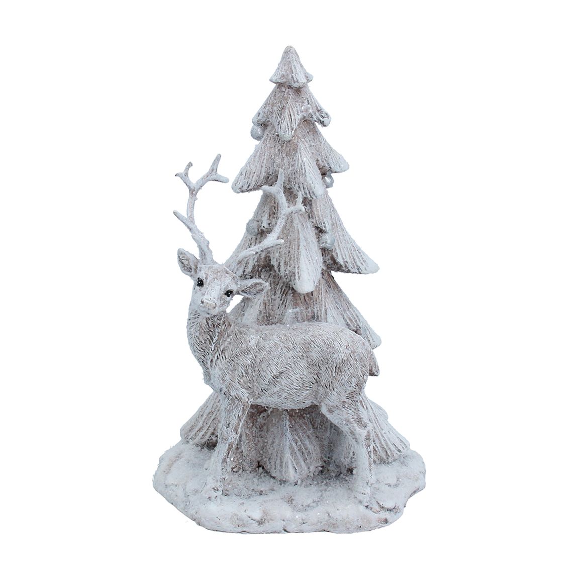 Natural/White Resin Stag/Tree Ornament main product photo