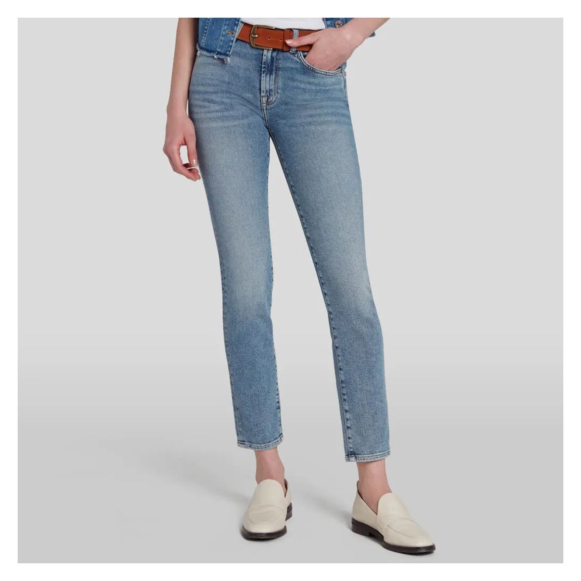 Mid Blue Roxanne Slim Stretch Jeans main product photo