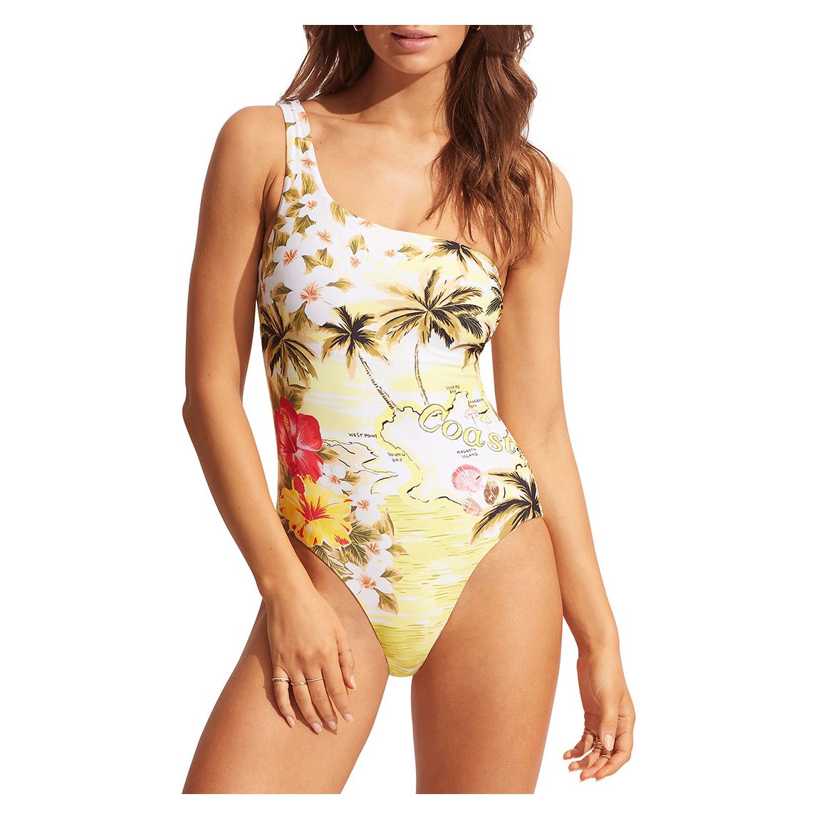Lime One Shoulder One Piece main product photo