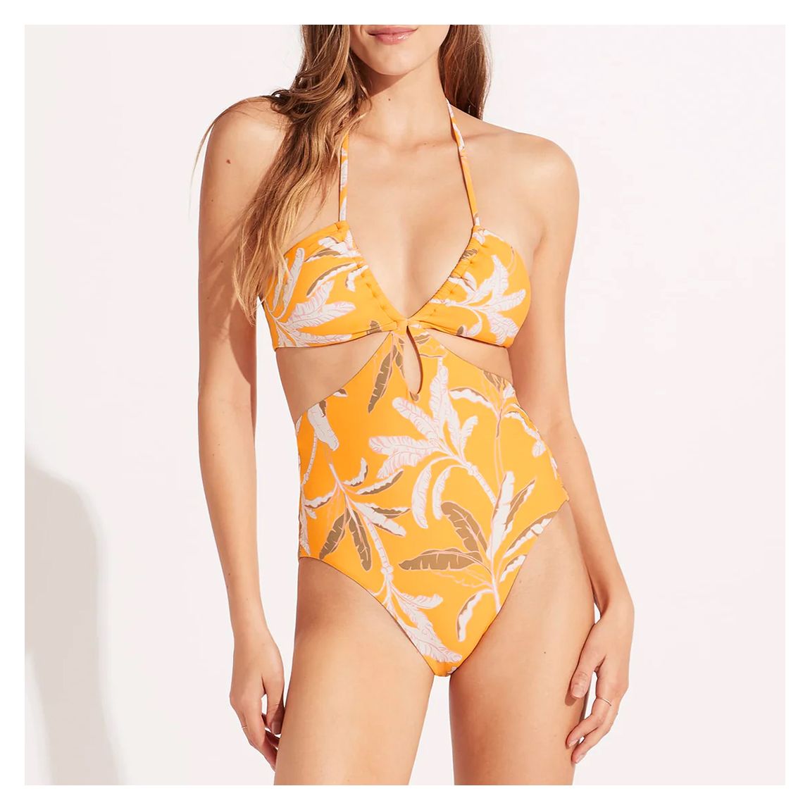 Multi Palm Paradise Drawstring One Piece main product photo
