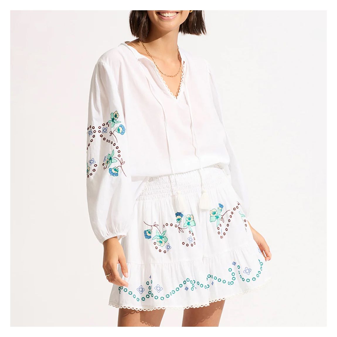 White Eden Embroidery Top main product photo