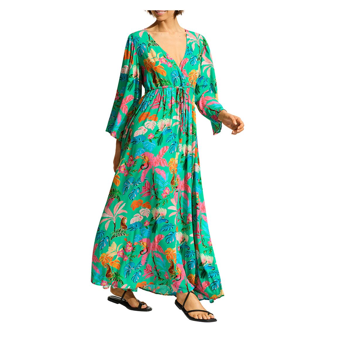 GreenTropicaMaxiDress main product photo