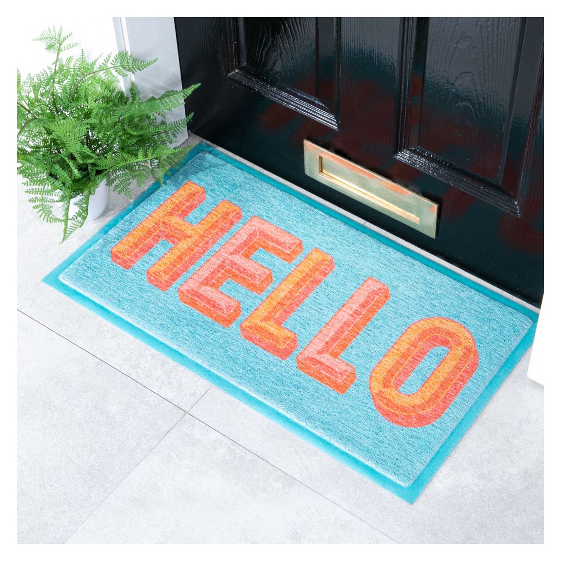 Blue Hello Doormat (70 x 40cm) main product photo