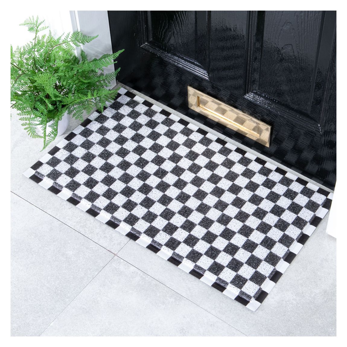 Black Check Doormat (70 x 40cm) main product photo