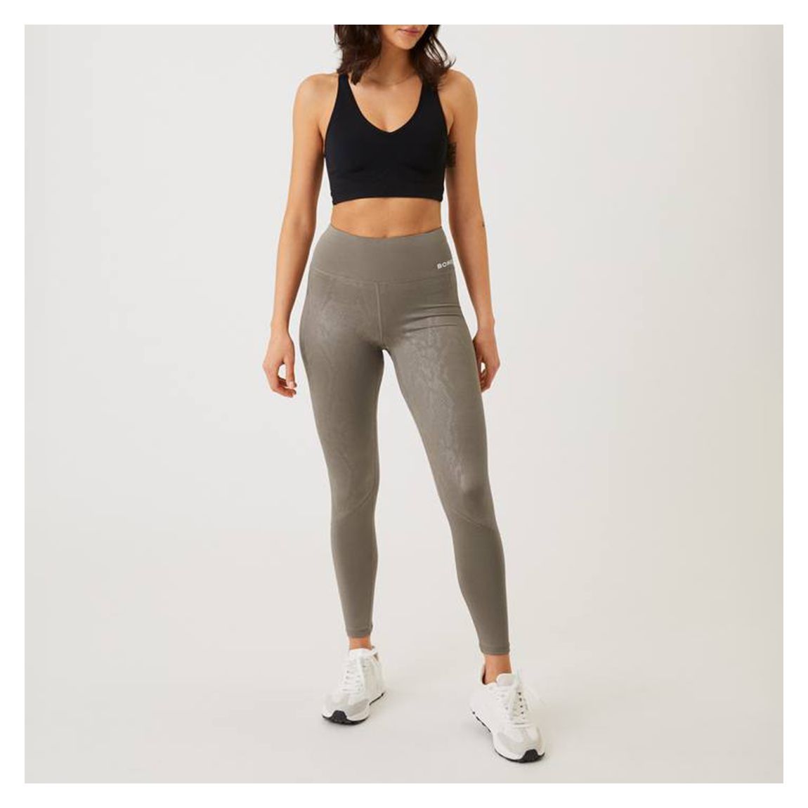Grey High Waist Pattern Legging main product photo