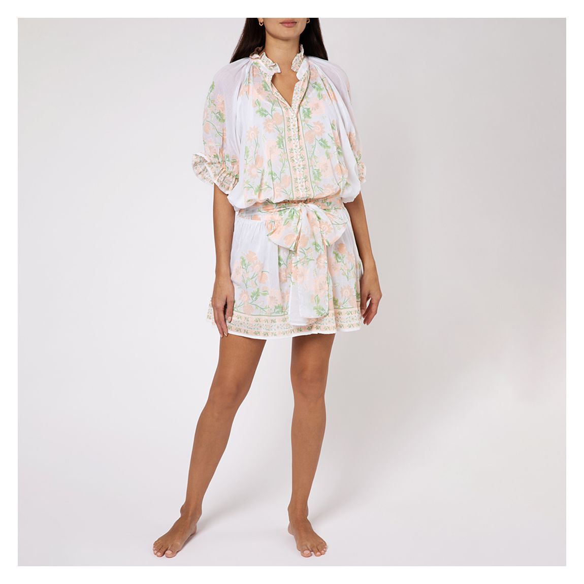 White Rose Border Blouson Dress main product photo