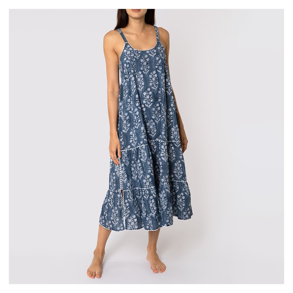 Navy Floral Long Dress main product photo