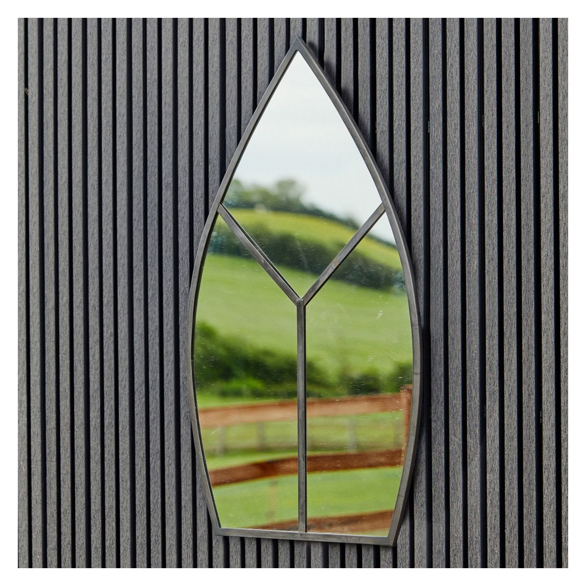 Leaf Arch Mirror Natural Black, H90cm W50cm main product photo