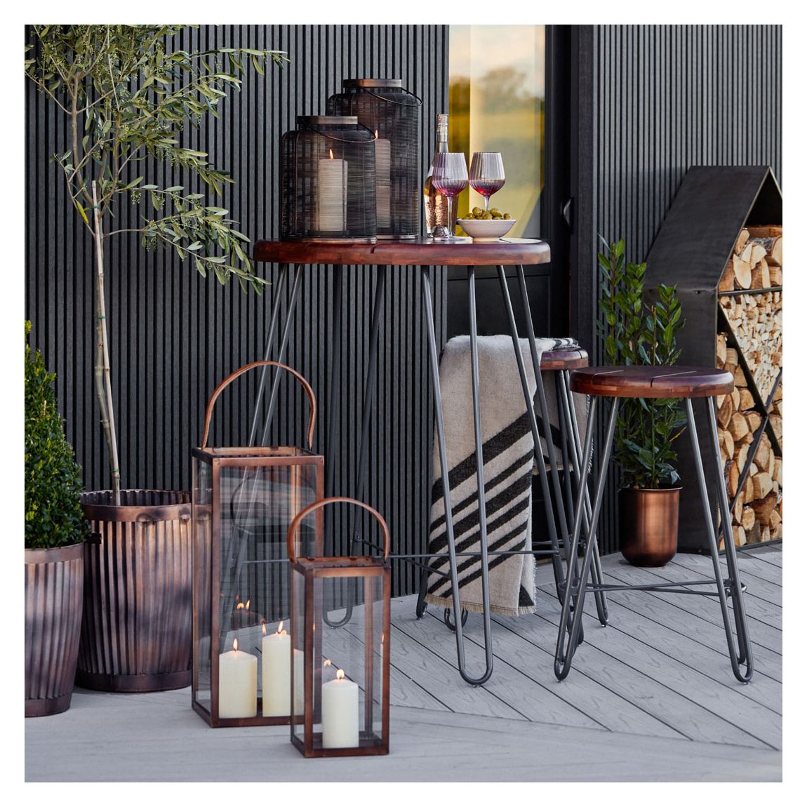 Hampton Tall Lantern in Copper, H60cm W25cm main product photo