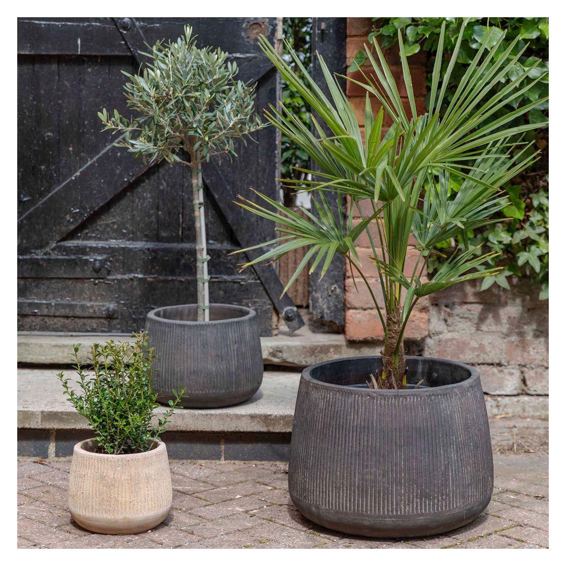 Hidcote Black Teracotta Planter, Set of 3 main product photo